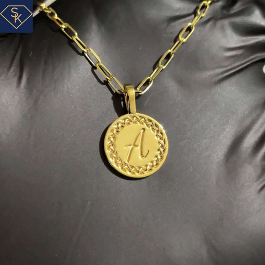 Initial Pendant with Etenal Braided Texture