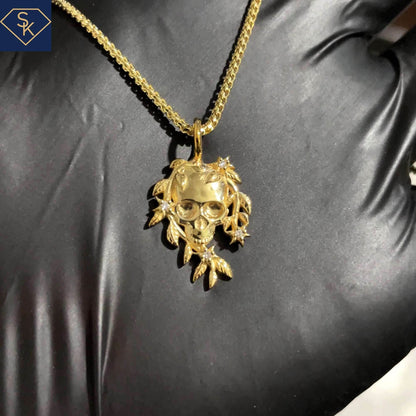 Leafy Skull Pendant - SK Custom Jewelry