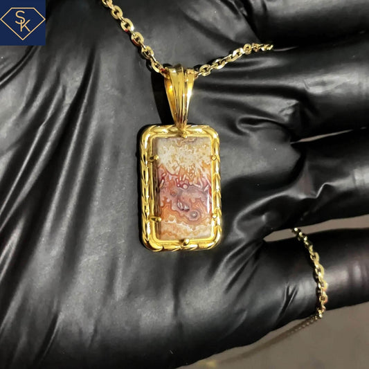 Lace Agate Pendant - SK Custom Jewelry
