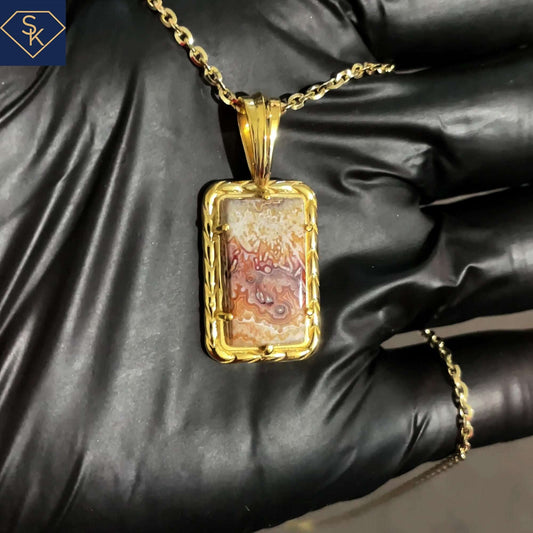 Lace Agate Pendant - SK Custom Jewelry