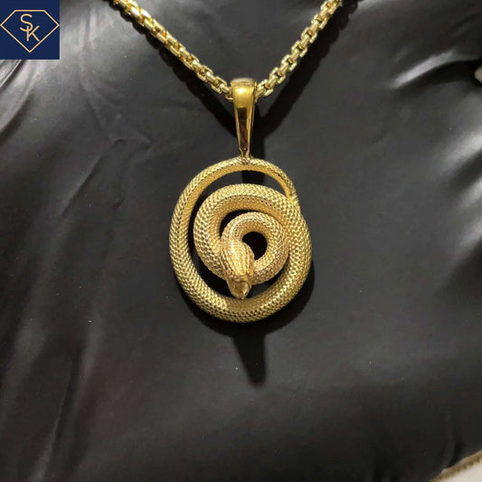 Striking Snake Pendant 14K Yellow Gold Small