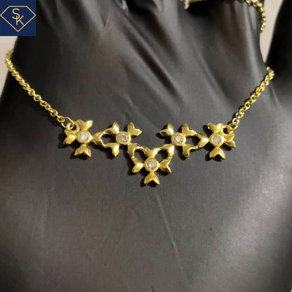 Flowers Pendant with Rollo Chain - SK Custom Jewelry