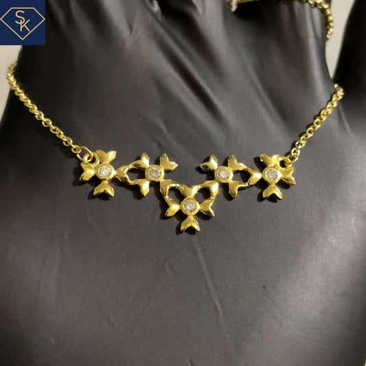Flowers Pendant with Rollo Chain - SK Custom Jewelry