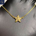 Gold Star Diamond Pendant with Rollo Chain - SK Custom Jewelry