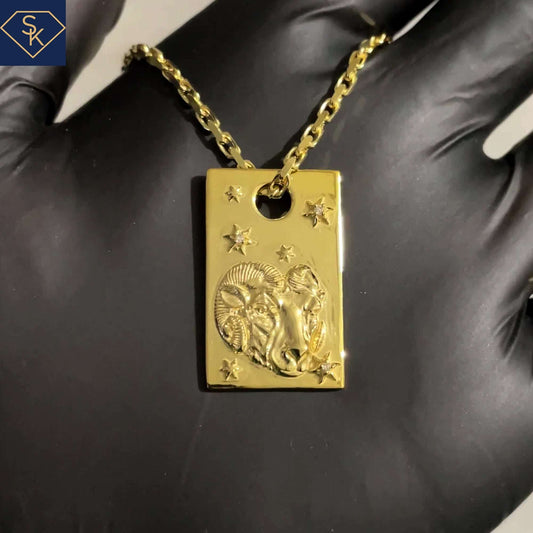 Aries Dog Tag Pendant - SK Custom Jewelry