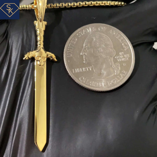 Sword Pendant with Skull Head - SK Custom Jewelry