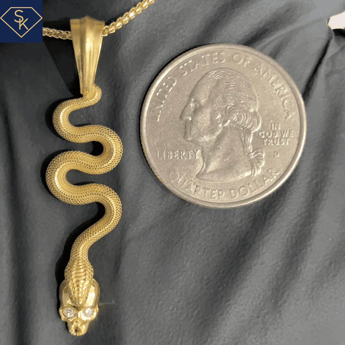 Skull Snake Pendant - SK Custom Jewelry