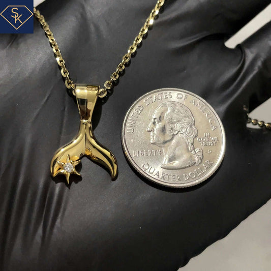 Mermaid Tail Pendant with Diamond