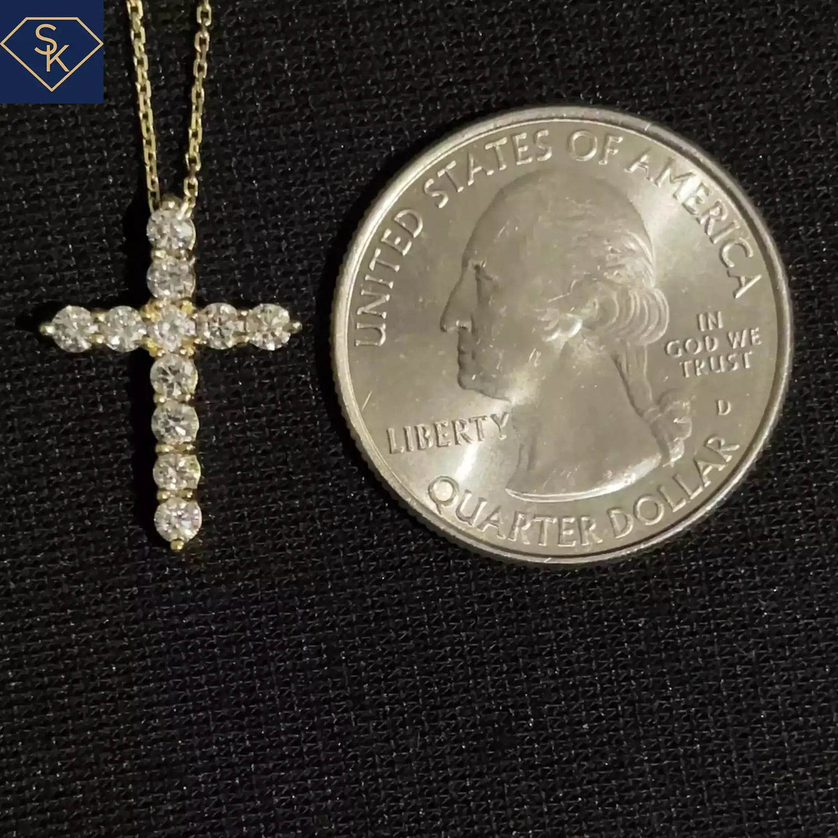 Classic Diamond Cross Pendant - SK Custom Jewelry