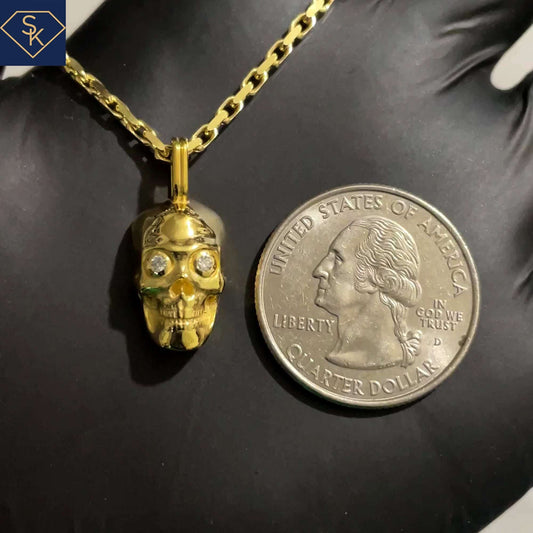 Skull Pendant with Diamond Eye Sockets