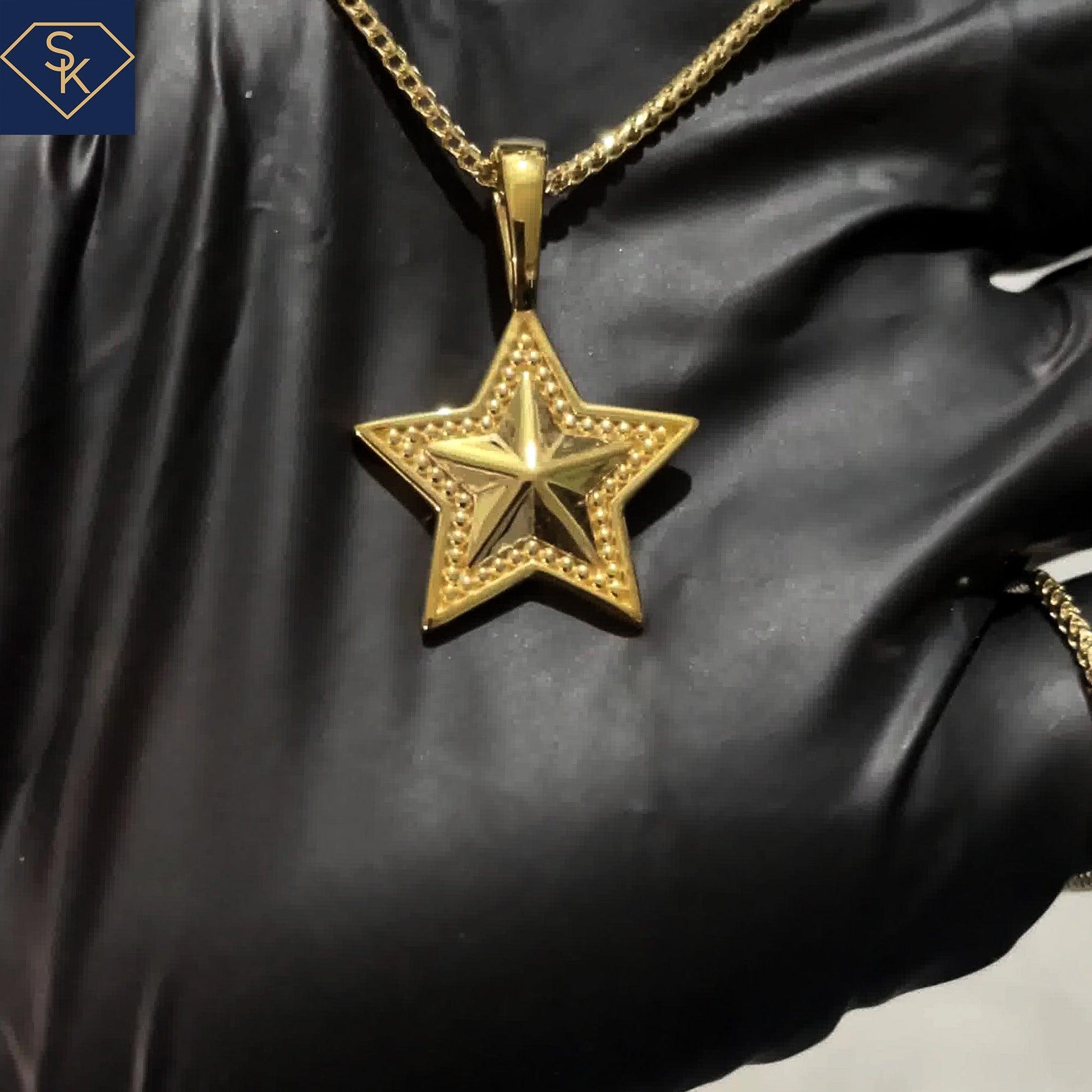 14K Yellow Gold Lucky Star Pendant