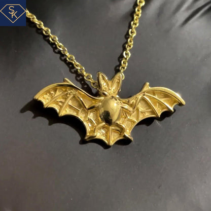 14K Yellow Gold Bat Pendant