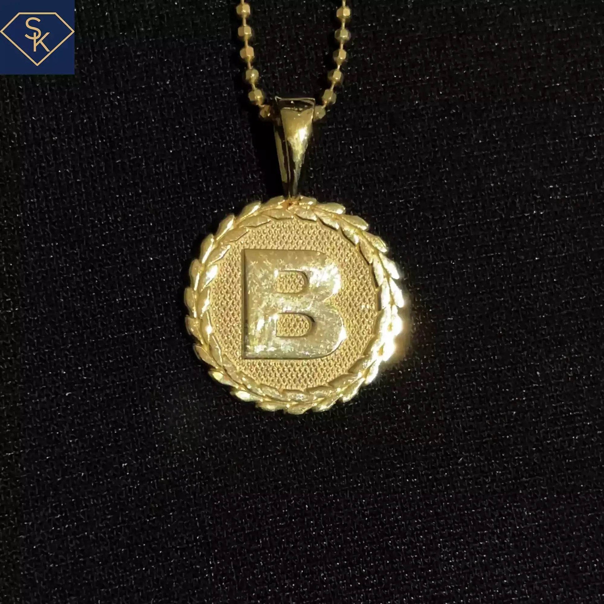Initial Diamond Textured Charm - SK Custom Jewelry