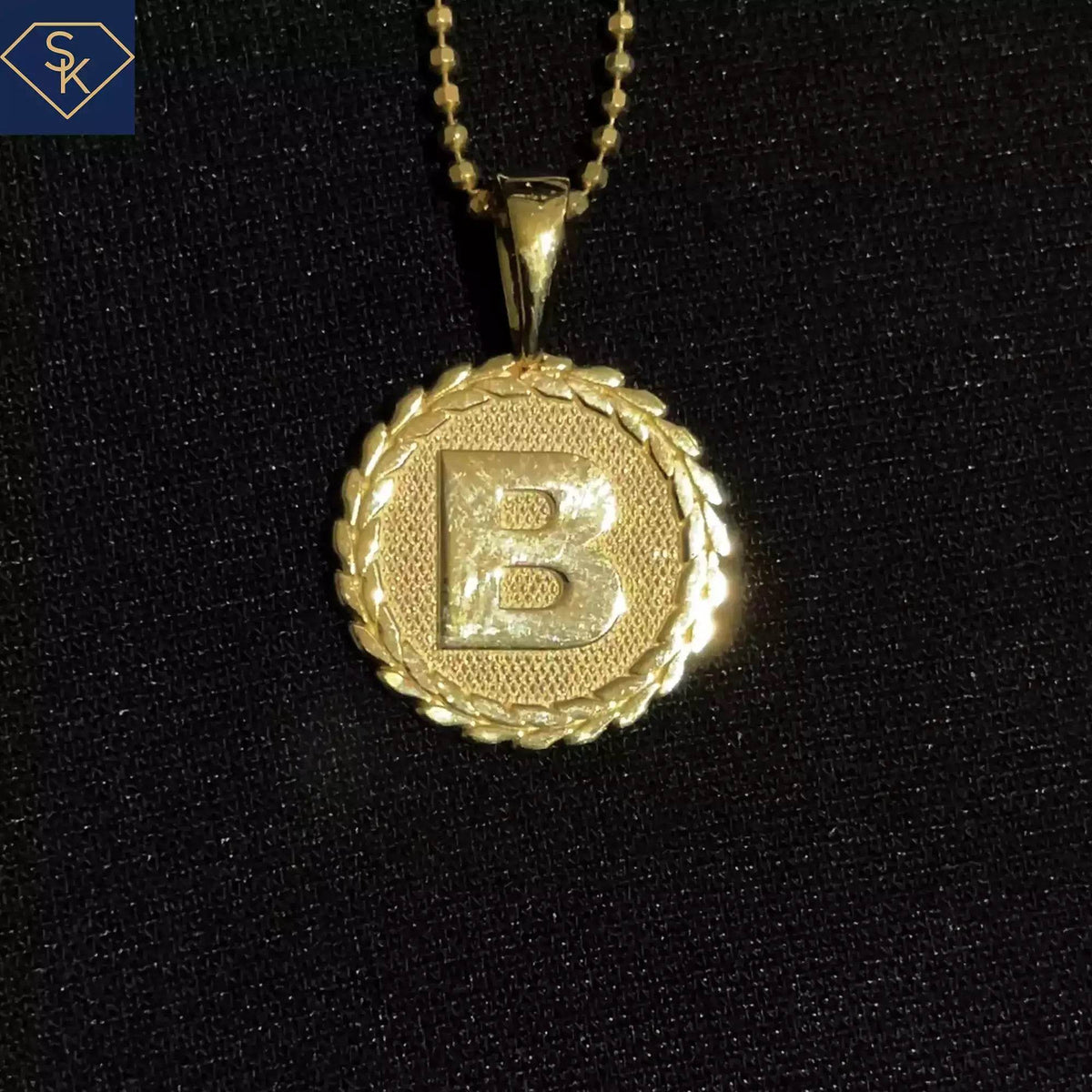 Initial Diamond Textured Charm - SK Custom Jewelry