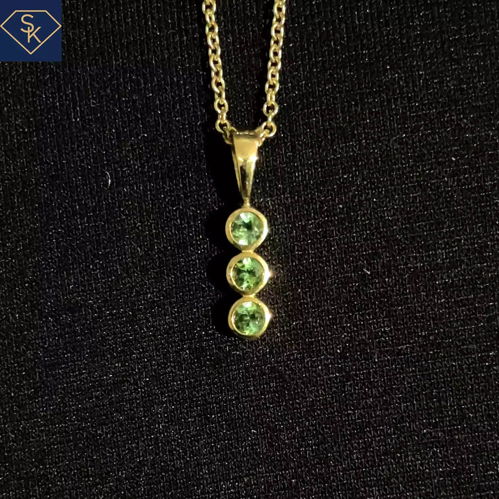 Mini Green Tourmaline Charm - SK Custom Jewelry