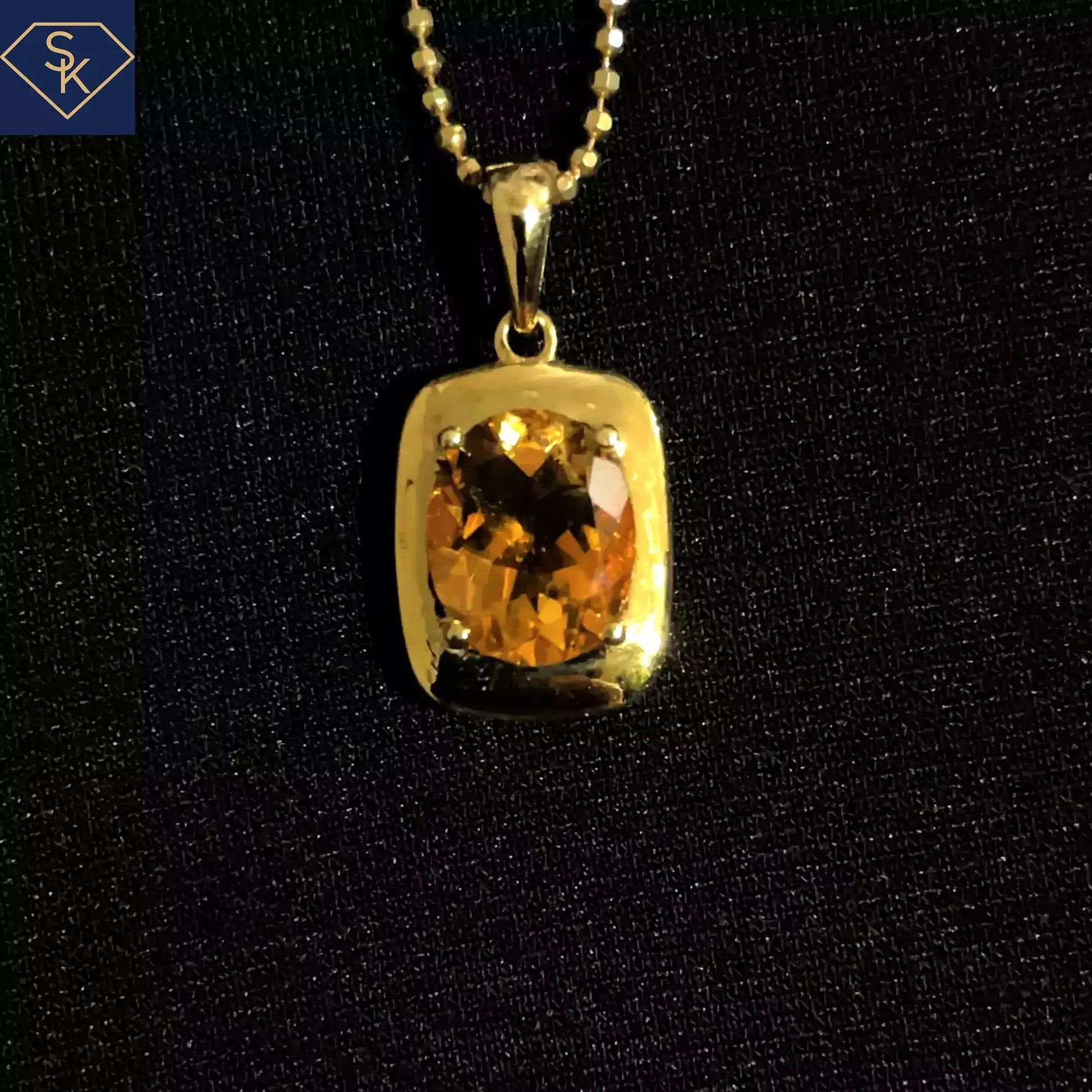 Citrine Pendant - SK Custom Jewelry