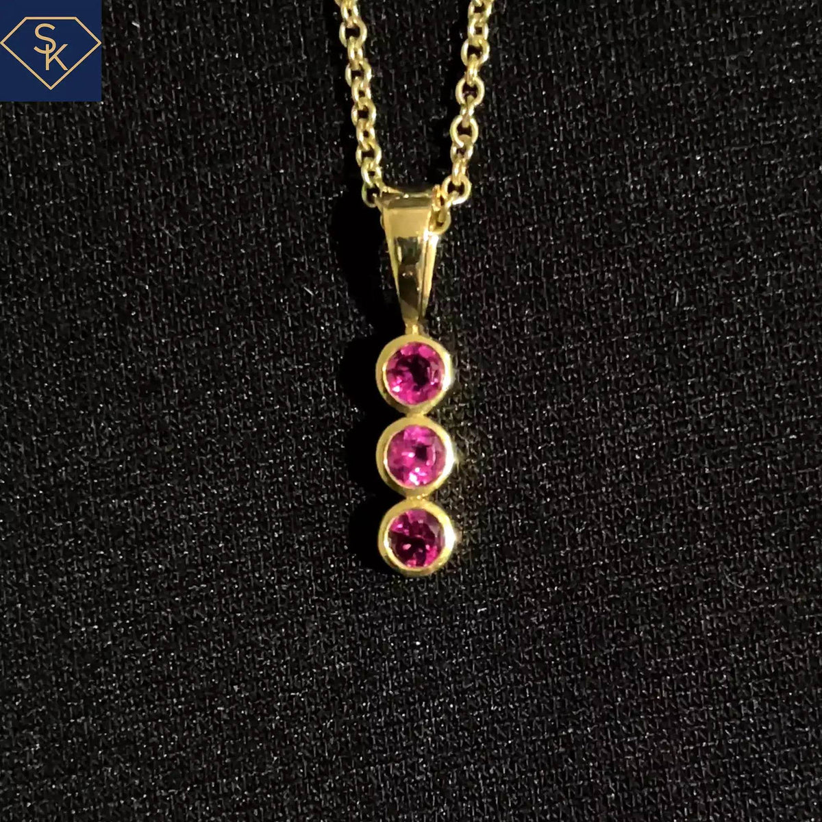 Mini Pink Tourmaline Charm - SK Custom Jewelry