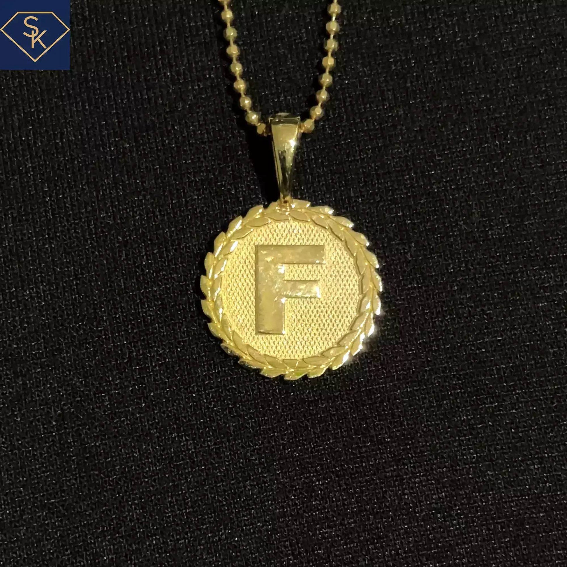 Initial Diamond Textured Charm - SK Custom Jewelry