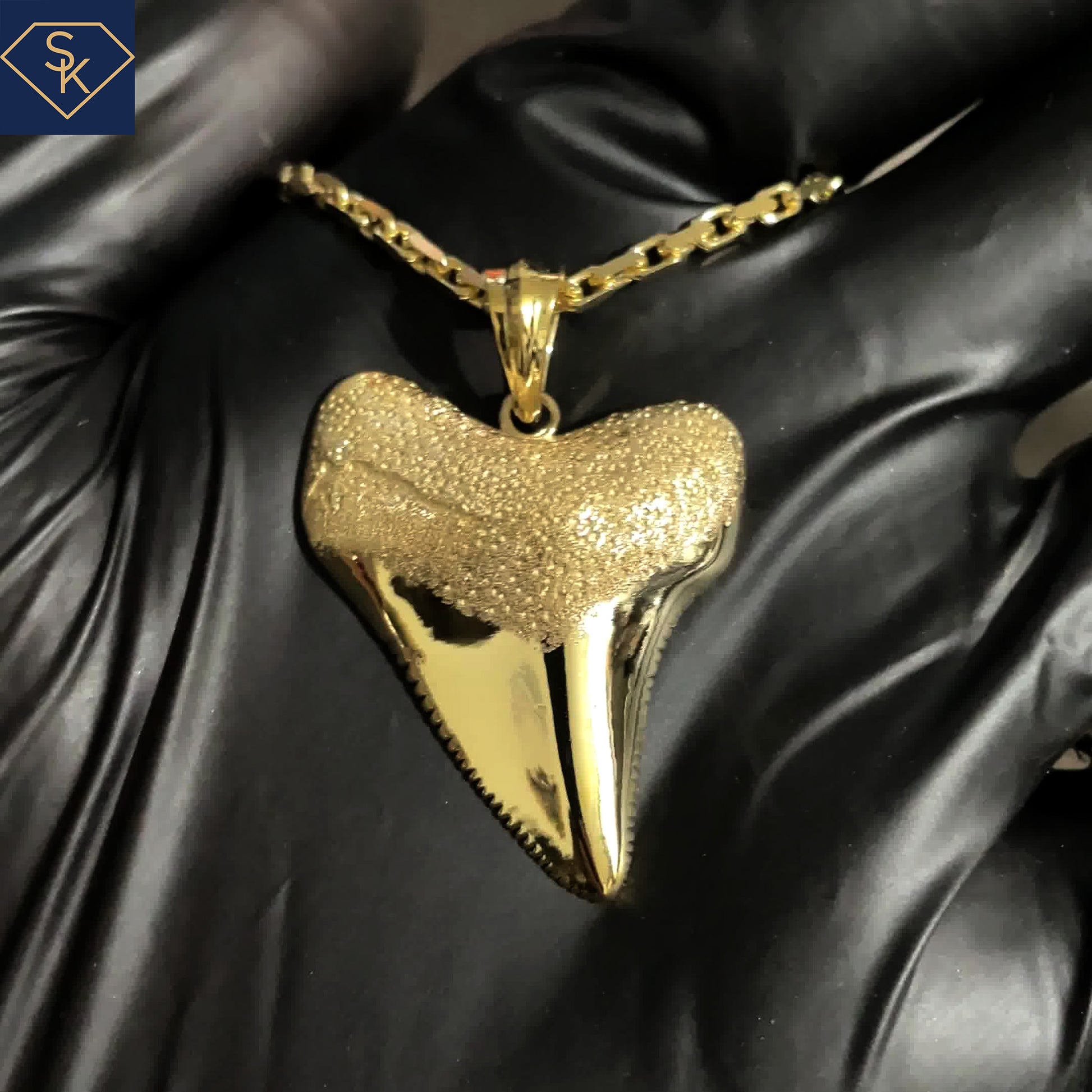 14K Yellow Gold Shark Tooth Pendant