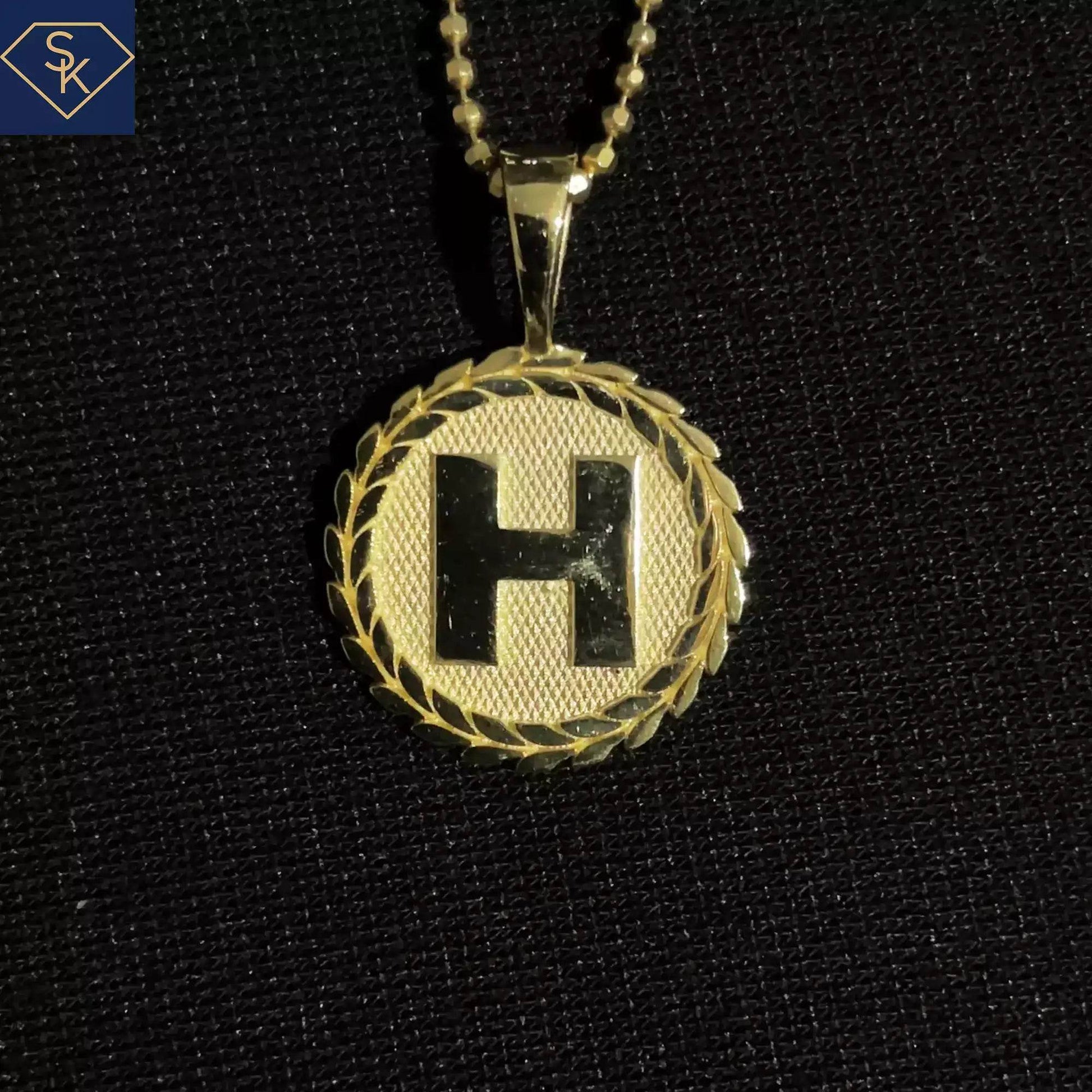 Initial Diamond Textured Charm - SK Custom Jewelry