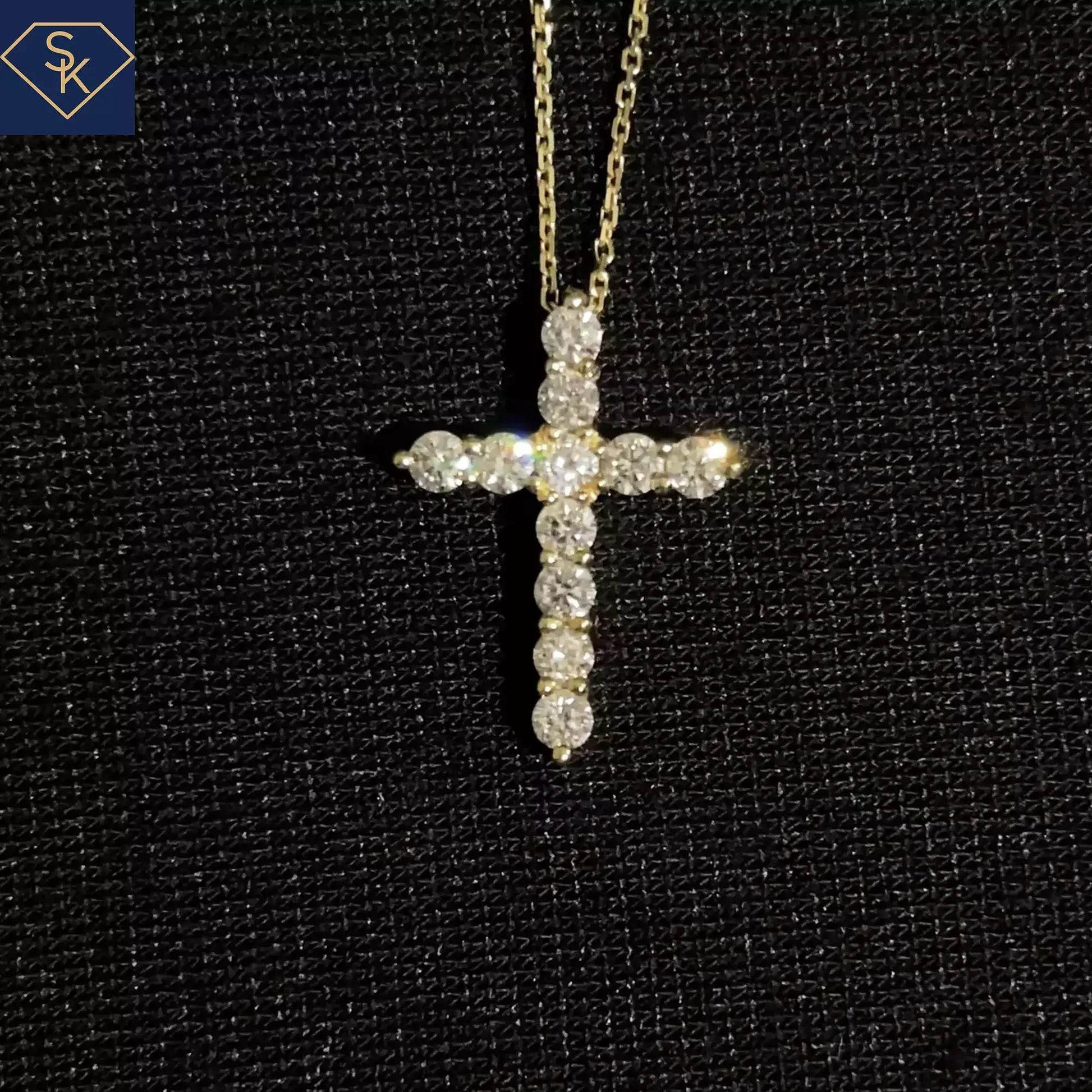 Classic Diamond Cross Pendant - SK Custom Jewelry