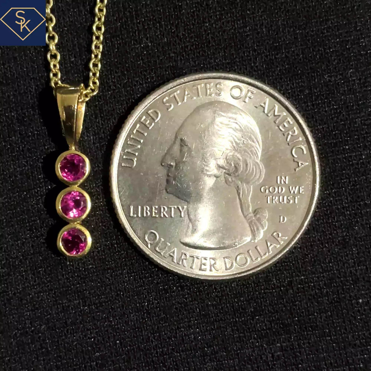 Mini Pink Tourmaline Charm - SK Custom Jewelry