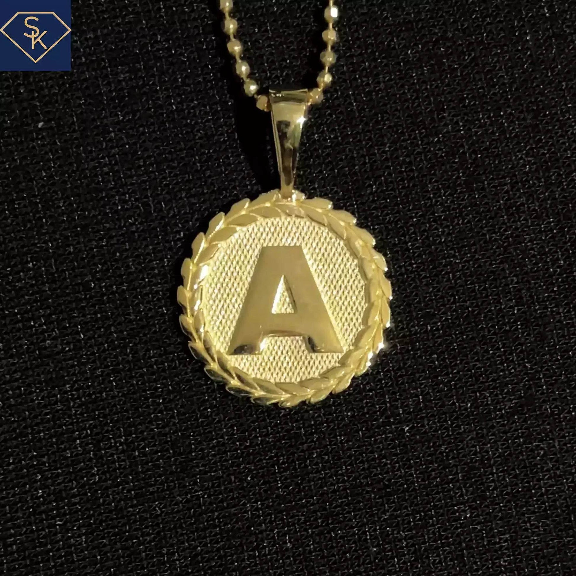 Initial Diamond Textured Charm - SK Custom Jewelry