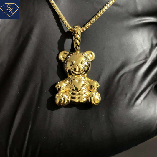 Lovely Bear with intricate textures Pendant - SK Custom Jewelry