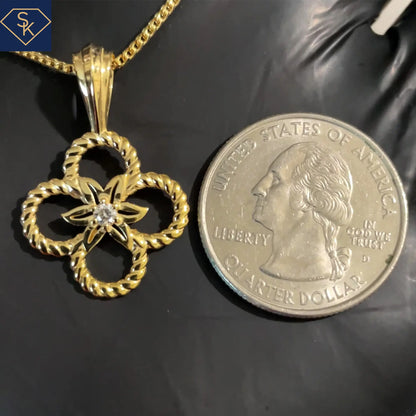 Clover Diamond with Rope Design Pendant