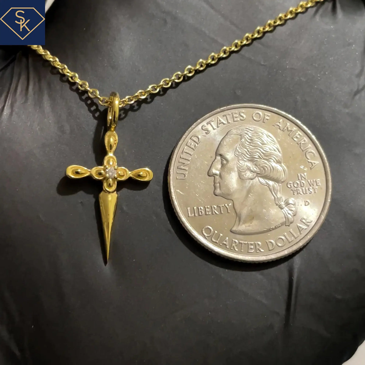 Petite Diamond Cross Pendant