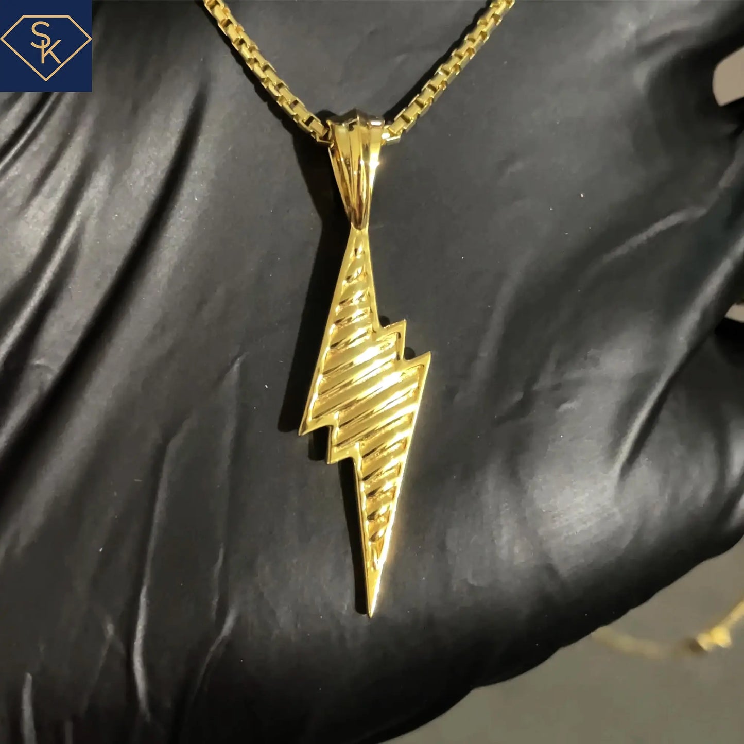 Sleek Lightning Bolt Pendant