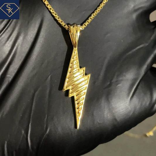 Sleek Lightning Bolt Pendant