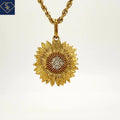 Golden Sunflower Diamond Pendant