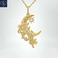 Golden Cratered Moon Pendant