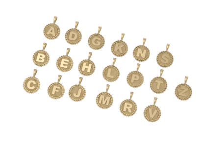 Initial Diamond Textured Charm - SK Custom Jewelry