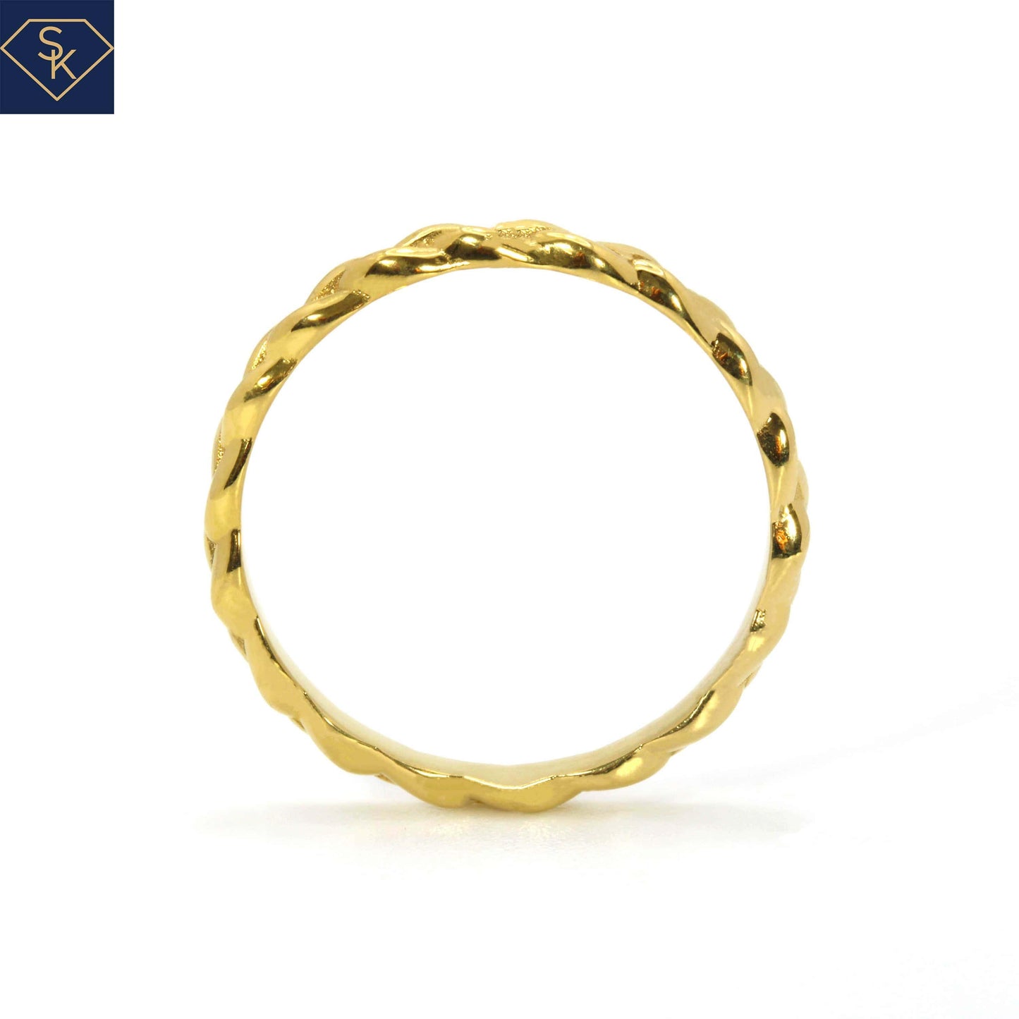 14K Solid Gold Eternity Wheat Pattern Ring