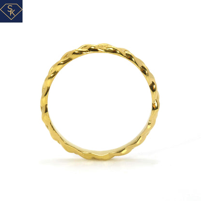 14K Solid Gold Eternity Wheat Pattern Ring