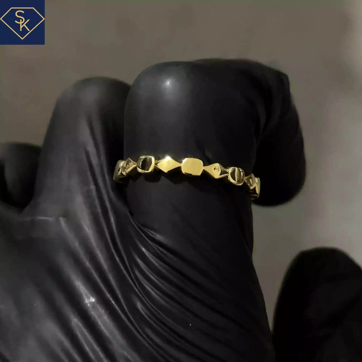 Geometric Patterned Ring - SK Custom Jewelry