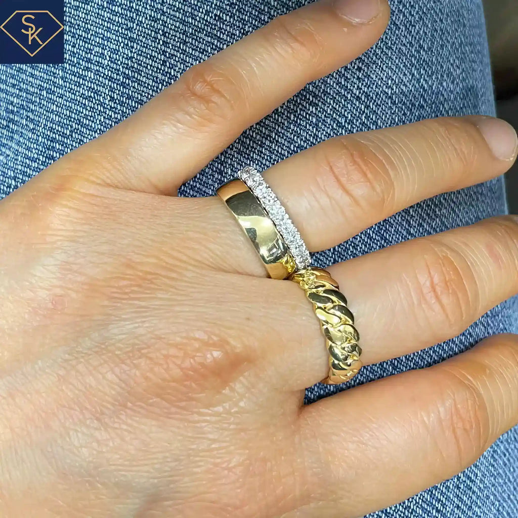 Facet Pave Diamond Band