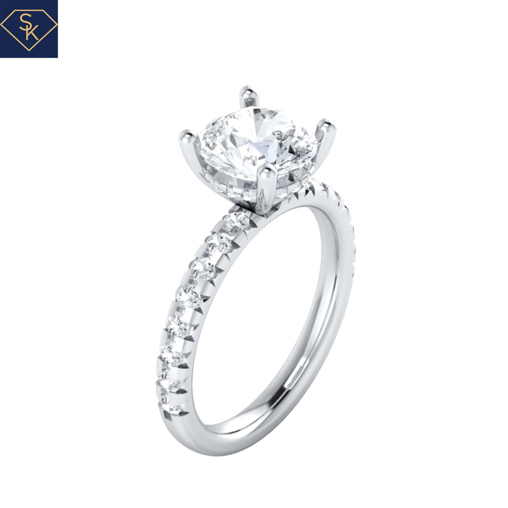 Hidden Halo Solitaire with U Pave on the Shank- CAD Services