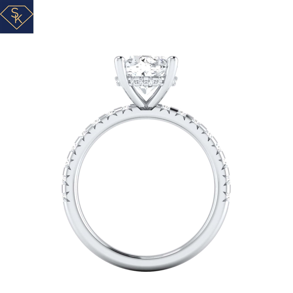 Hidden Halo Solitaire with U Pave on the Shank- CAD Services