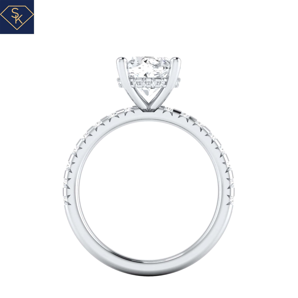Hidden Halo Solitaire with U Pave on the Shank- CAD Services