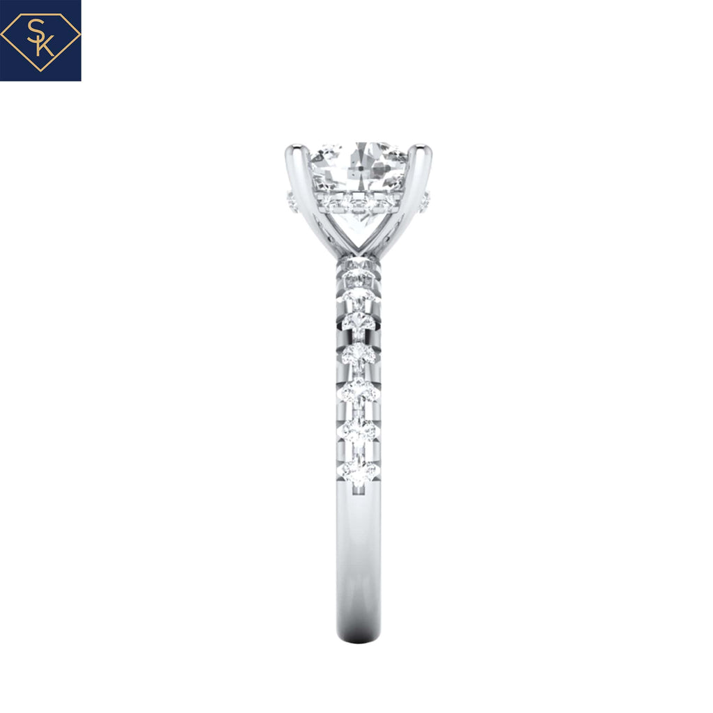 Hidden Halo Solitaire with U Pave on the Shank- CAD Services