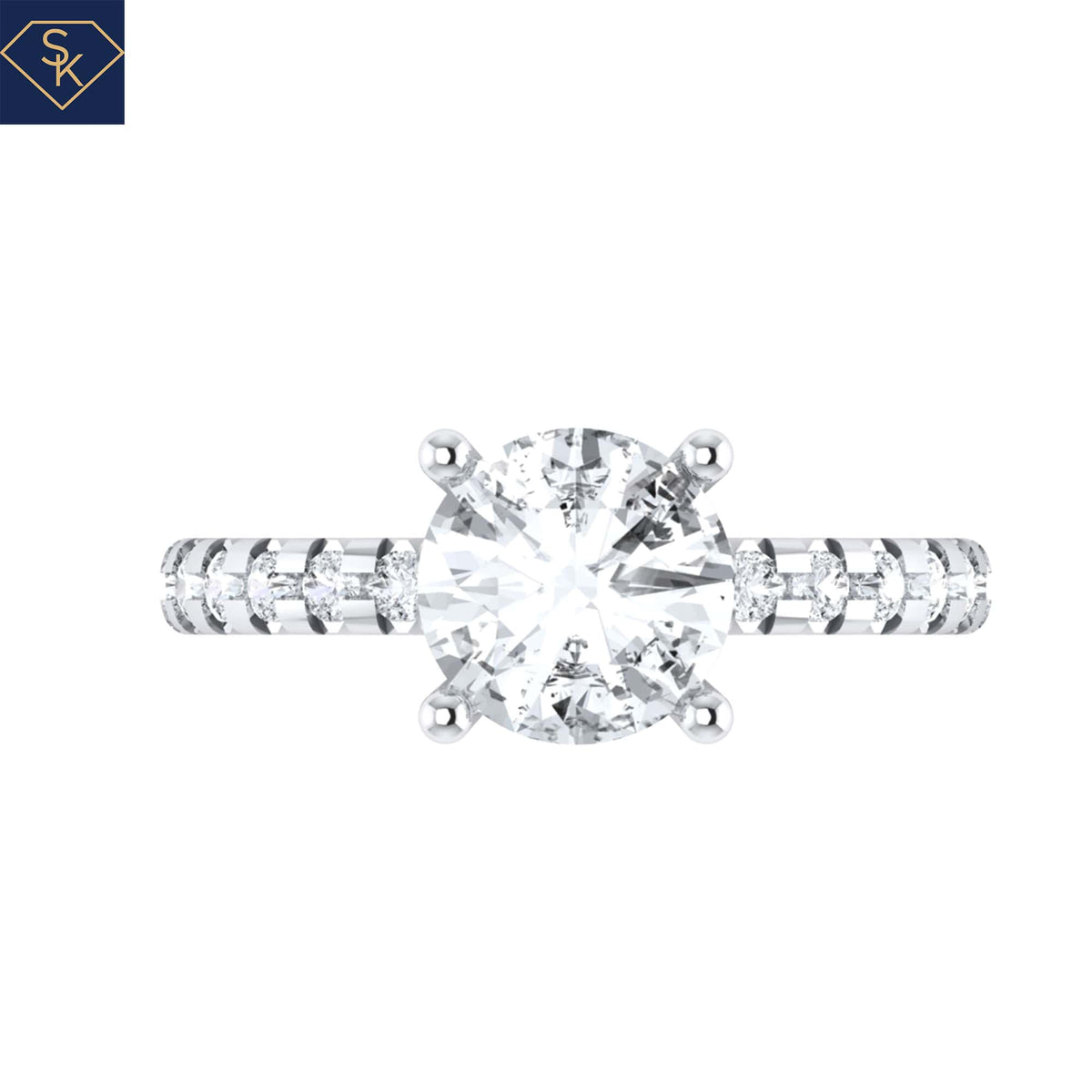 Hidden Halo Solitaire with U Pave on the Shank- CAD Services