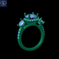 3 Stones Rings with U Pave on Halo and Ring Shank- CAD Services