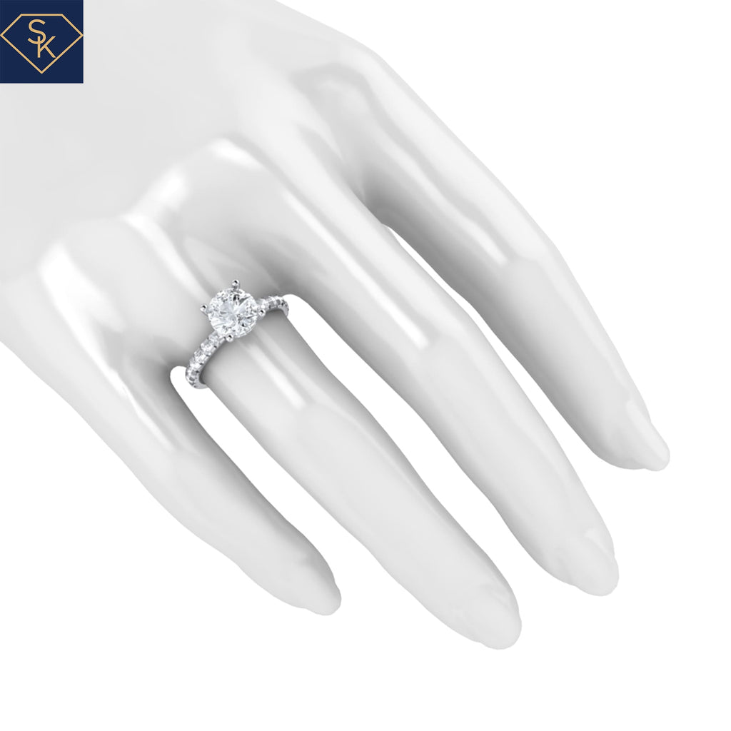 Hidden Halo Solitaire with U Pave on the Shank- CAD Services