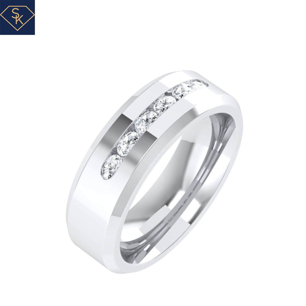 Bevel Channel Set Gent Band