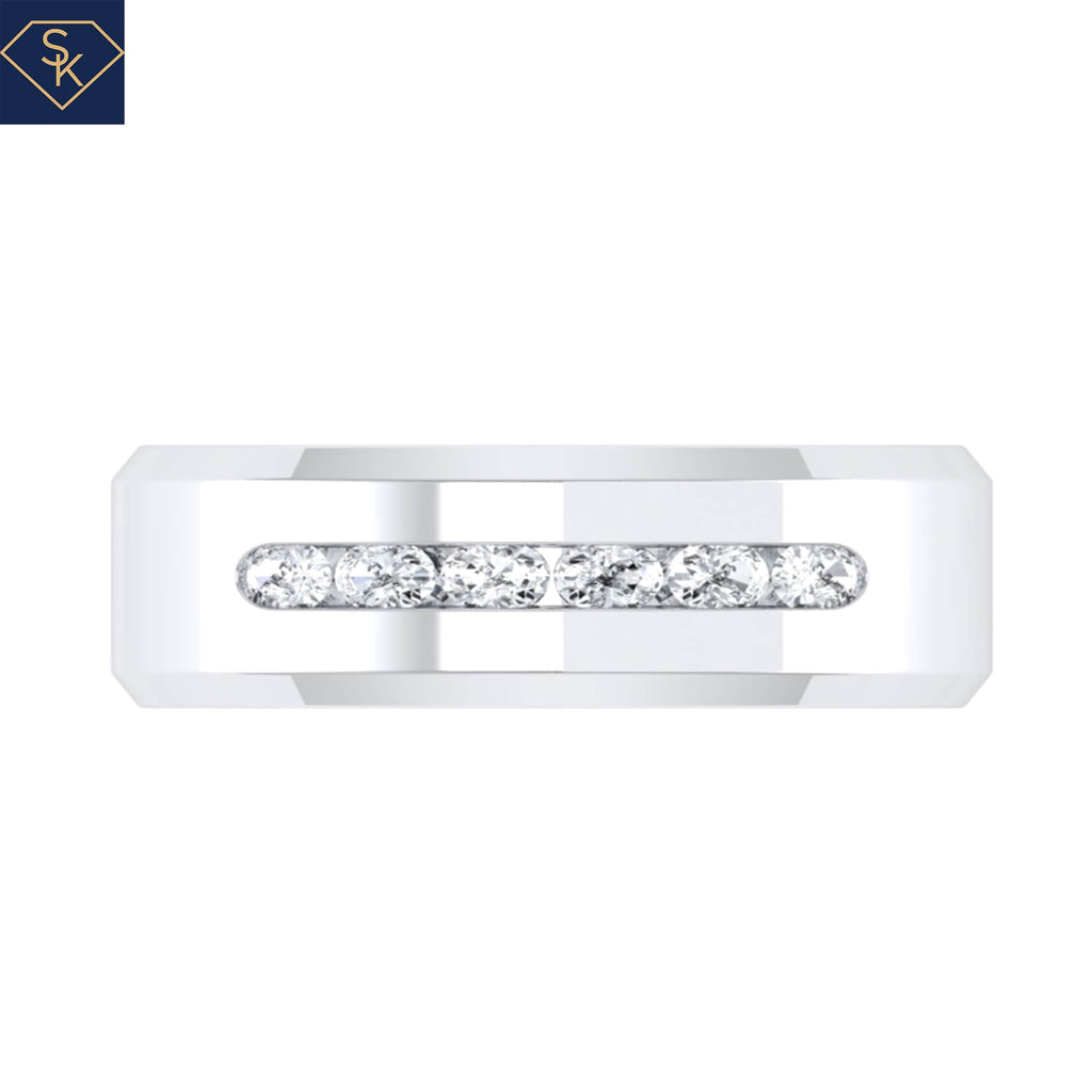 Bevel Channel Set Gent Band