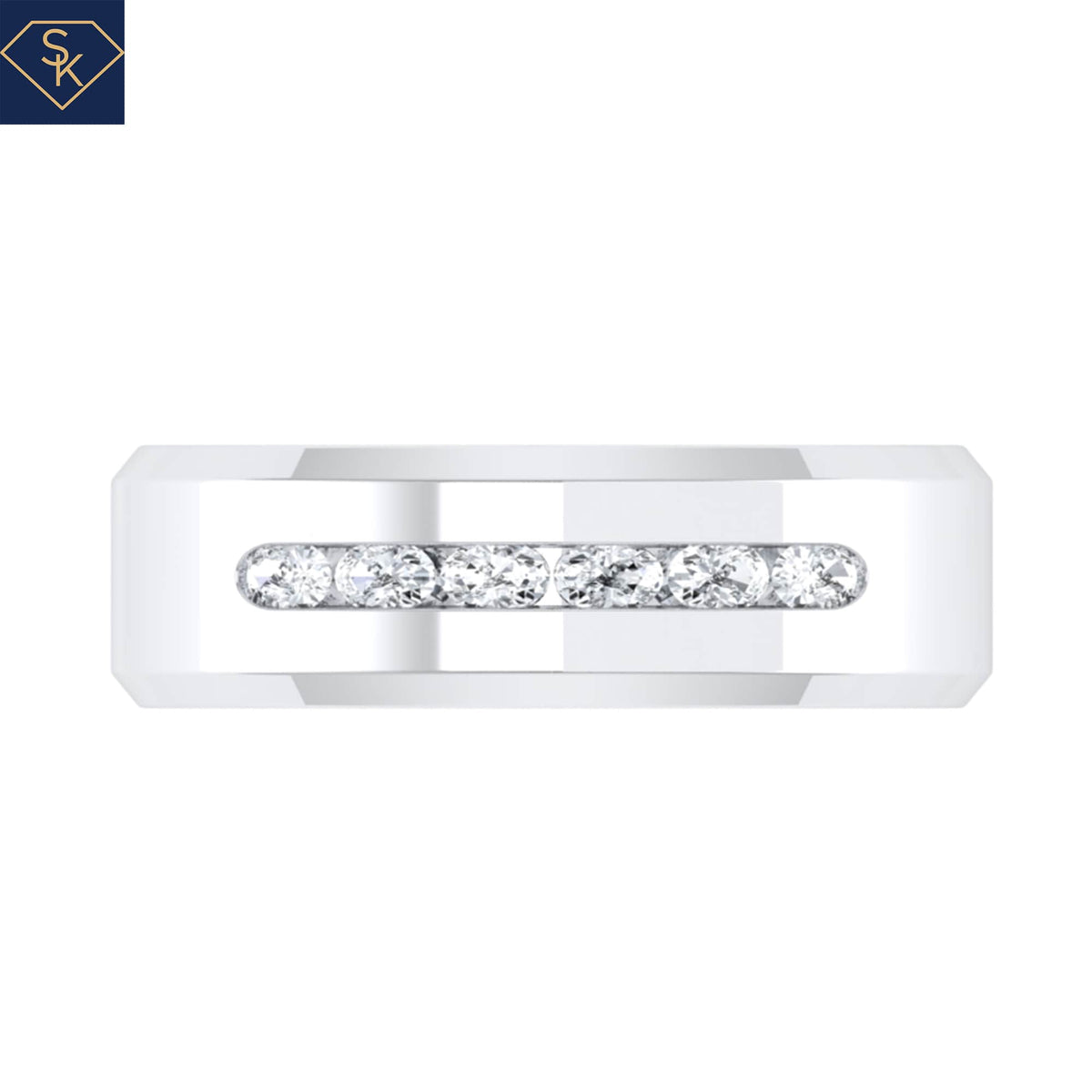 Bevel Channel Set Gent Band