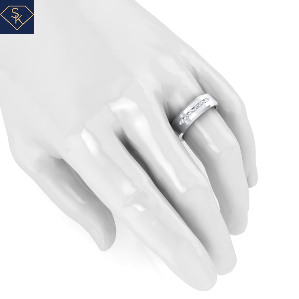 Bevel Channel Set Gent Band